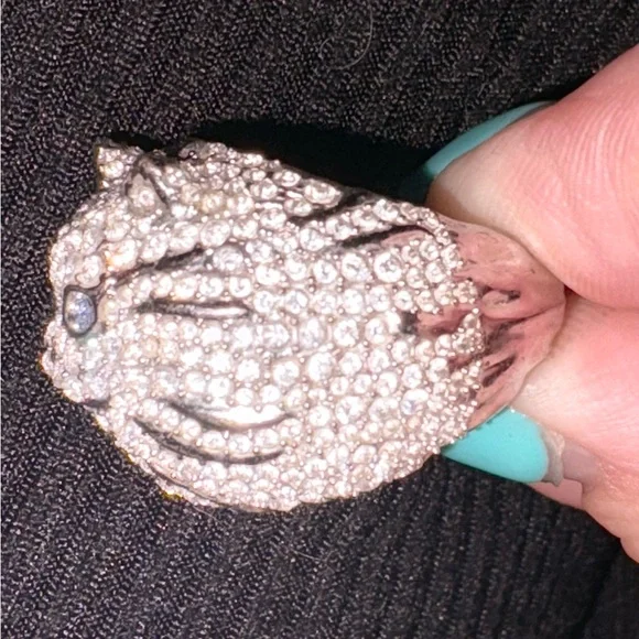 Silver Cat Face Ring - Picture 4 of 5